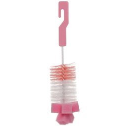 12 Kits de Escovas para Limpeza de Mamadeira e Bico Higienização Esponja Buba Rosa  - 7