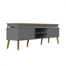 Rack Bancada Artely Lumina c/ 2 Portas e Led Carvalho/grafite - 7