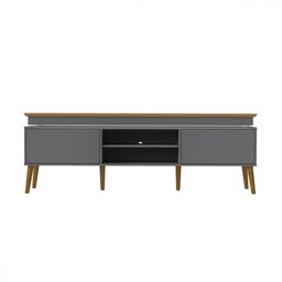 Rack Bancada Artely Lumina c/ 2 Portas e Led Carvalho/grafite - 9