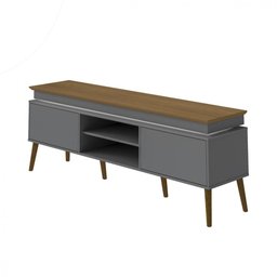 Rack Bancada Artely Lumina c/ 2 Portas e Led Carvalho/grafite - 5