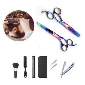 Kit Cortar Cabelo Tesouras Profissionais Aço Inox:prateado