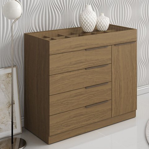 Cômoda Quarto de Solteiro 110cm 4 Gavetas Amel Atacama A15 - Mpozenato