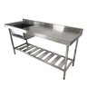 Pia Aço Inox Industrial 140x60x90 Cm Cuba Esquerda Nortinox - 1