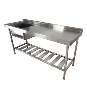 Pia Aço Inox Industrial 140x60x90 Cm Cuba Esquerda Nortinox