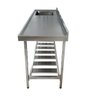 Pia Aço Inox Industrial 140x60x90 Cm Cuba Esquerda Nortinox - 3