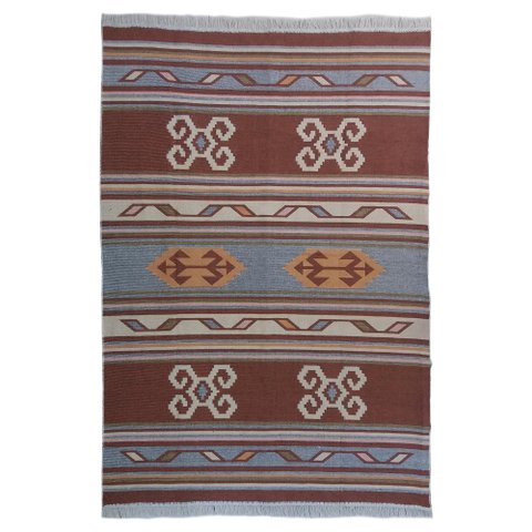 Tapete Sala Kilin Gashgai 200x250 Dupla Face Tribal 4 Red