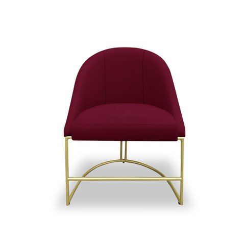 Kit 2 Banqueta Poltrona Lua Penteadeira e Salão com Base Metálica:bordo