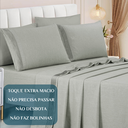 Ver imagem 5 de Cama Posta Queen Lizzie 300 Fio Lençol Luxo 100% Algodao Bordado:cinza