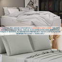 Ver imagem 4 de Cama Posta Queen Lizzie 300 Fio Lençol Luxo 100% Algodao Bordado:cinza