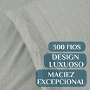 Ver imagem 3 de Cama Posta Queen Lizzie 300 Fio Lençol Luxo 100% Algodao Bordado:cinza