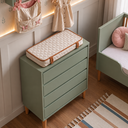 Ver imagem 4 de Cômoda Infantil 4 Gavetas Nogueira com Verde