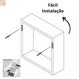 Nicho para Banheiro Cozinha Parede Suspenso Quadrado Mdf - 4