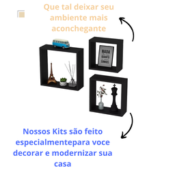 Nicho para Banheiro Cozinha Parede Suspenso Quadrado Mdf - 6