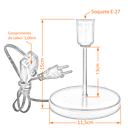 Ver imagem 2 de Luminária Mesa Abajur Mini P/led Use a Sua Cúpula:preto