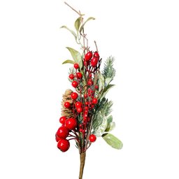 Galho Natalino Berry Vm com Pinhas e Folhas 66cm - 2