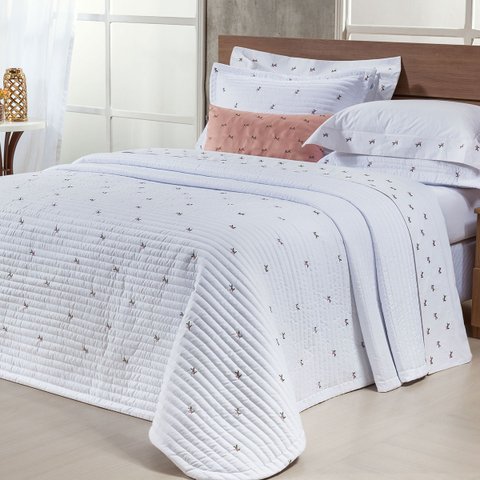 Cobre Leito Casal King Ellora Micro Percal 400 Fios 03 Peças - Branco