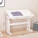 Ver imagem 3 de Escrivaninha Mesa de Desenho Olivia em Madeira Maciça Branco Idimex