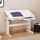 Ver imagem 6 de Escrivaninha Mesa de Desenho Olivia em Madeira Maciça Branco Idimex