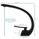 Ver imagem 4 de Torneira de Banheiro Cascata Curva Gourmet Preto Fosco Monocomando Misturador Bancada Pia Black Slim