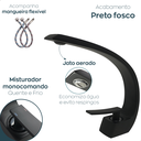 Ver imagem 3 de Torneira de Banheiro Cascata Curva Gourmet Preto Fosco Monocomando Misturador Bancada Pia Black Slim