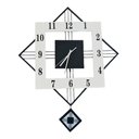 Ver imagem 1 de Relógio De Parede Retrô Vintage Preto E Branco Pendente 60cm