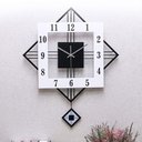 Ver imagem 2 de Relógio De Parede Retrô Vintage Preto E Branco Pendente 60cm