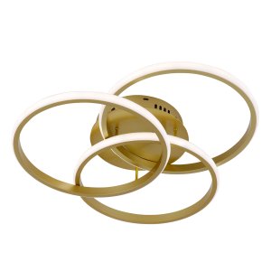 Luminária Plafon Alva Dourado para Sala e Quarto - Lumier