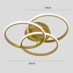 Luminária Plafon Alva Dourado para Sala e Quarto - Lumier - 3