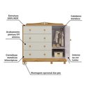 Ver imagem 3 de Cômoda Infantil Elô Peroba Off White/Amêndoa 1 Pt 4 Gavetas