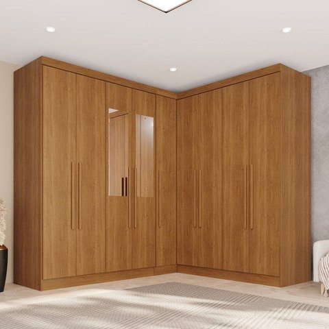 Guarda-Roupa de Canto Modulado com Espelho 9 Portas 4 Gavetas França