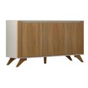 Ver imagem 2 de Balcão Buffet Pampulha 3 Portas 2 Prateleiras Off White/cinamomo - Valdemóveis