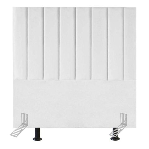 Cabeceira Cama Solteiro Box 100 Cm Luna Corino e Frame Branco