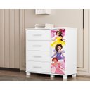 Ver imagem 4 de Quarto Infantil Completo Adesivado Cama-comoda-guarda Roupas:princesas