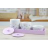 Kit Higiene Bebê Borboletas Jardim Bandeja Menina Banho Baby K210 Lilás - 3
