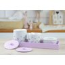 Kit Higiene Bebê Borboletas Jardim Bandeja Menina Banho Baby K210 Lilás - 4