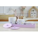 Ver imagem 2 de Kit Higiene Bebê Borboletas Jardim Bandeja Menina Banho Baby K210 Lilás