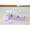Ver imagem 5 de Kit Higiene Bebê Borboletas Jardim Bandeja Menina Banho Baby K210 Lilás