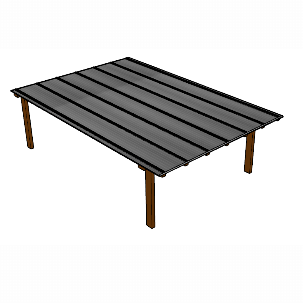 Cobertura Alveolar 4,00m x 6,00m - Cinza Refletivo 6mm - 1