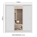 Ver imagem 4 de Guarda-roupa Casal 3 Portas de Correr com Espelho 4 Gavetas Branco Sublime Plus Madesa