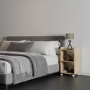 Ver imagem 2 de Estante Multiuso Carvalho para Quarto Sala com Rodízio 40cm