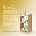 Ver imagem 4 de Estante Multiuso Carvalho para Quarto Sala com Rodízio 40cm