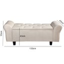 Ver imagem 2 de Cabeceira Box Casal 1,40 e Recamier Baú América Bege