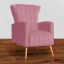 Ver imagem 2 de Poltrona Decorativa Melinda Pés Palito Tecido Suede Várias Cores - Qlare Estofados - Suede Rosa