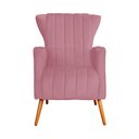 Ver imagem 4 de Poltrona Decorativa Melinda Pés Palito Tecido Suede Várias Cores - Qlare Estofados - Suede Rosa