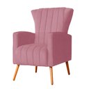 Ver imagem 5 de Poltrona Decorativa Melinda Pés Palito Tecido Suede Várias Cores - Qlare Estofados - Suede Rosa