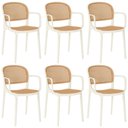 Ver imagem 1 de Kit 6 Cadeiras de Jantar Roma Prática com Braços para Sala e Cozinha - Bege