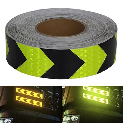 Faixa Relfetiva 25 Metros Seta Segurança Verde Fluorescente Via Publico Caminhao Transito Automotivo