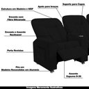 Ver imagem 4 de Poltrona Reclinável 3 Lugares para Sala de Cinema Romeo F05 Veludo Preto - Lyam Decor