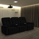 Ver imagem 2 de Poltrona Reclinável 3 Lugares para Sala de Cinema Romeo F05 Veludo Preto - Lyam Decor