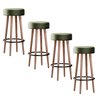 Kit 4 Banquetas Banco Alto Berlin Couro Verde Bar Cozinha Pés Madeira Mz Decor - 1